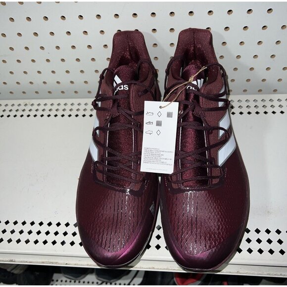 Adidas AdiZero Afterburner 8 Mens Metal Baseball Cleats Size 7 Maroon H00977 - Picture 4 of 8